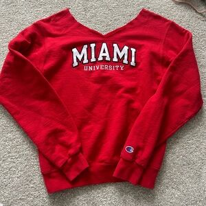 Miami university off the shoulder crewneck